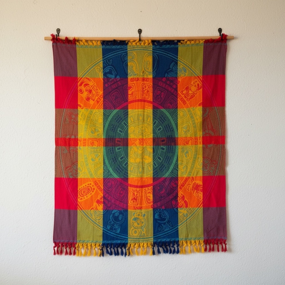 🏳️‍🌈 Aztec Calendar Throw Blanket